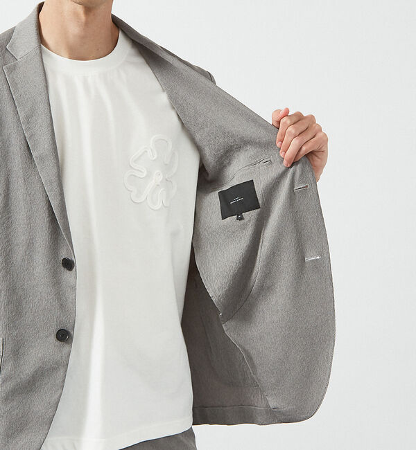 ABAHOUSE「【セットアップ対応/FLEX JACKET】 PE-wrinkle ワッシャージ」|テーラードジャケット|