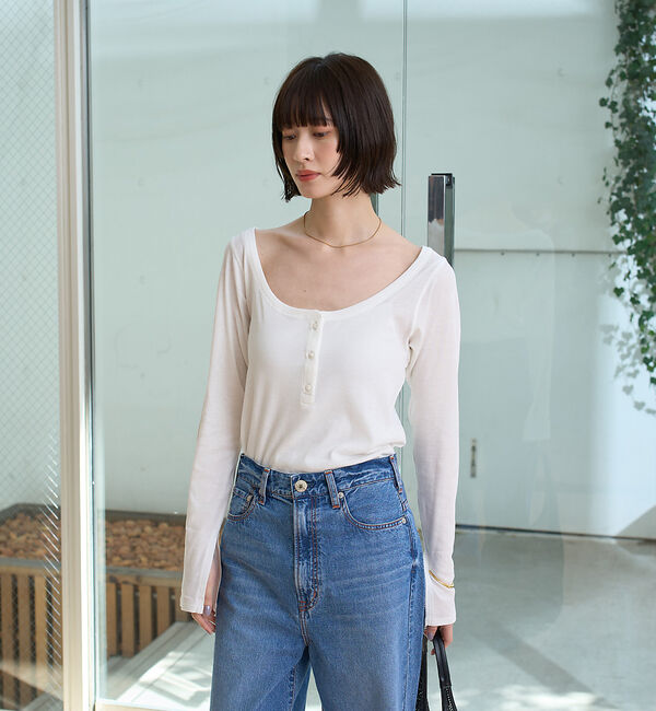 Rouge vif「コットンヘンリーネックプルオーバー」|Tシャツ・カットソー|