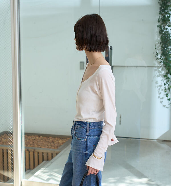 Rouge vif「コットンヘンリーネックプルオーバー」|Tシャツ・カットソー|