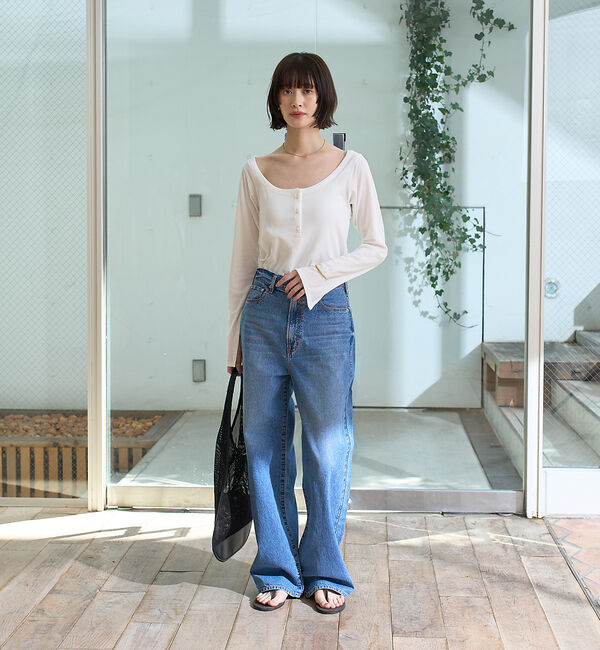 Rouge vif「コットンヘンリーネックプルオーバー」|Tシャツ・カットソー|