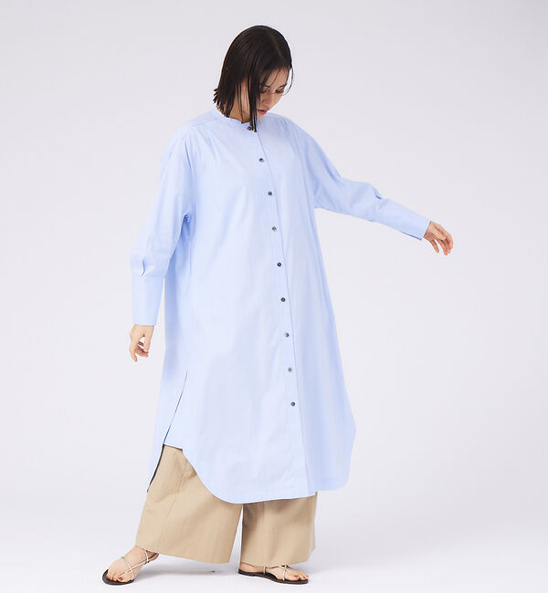 qualite「ハイカウントロングシャツワンピース」|ワンピース|