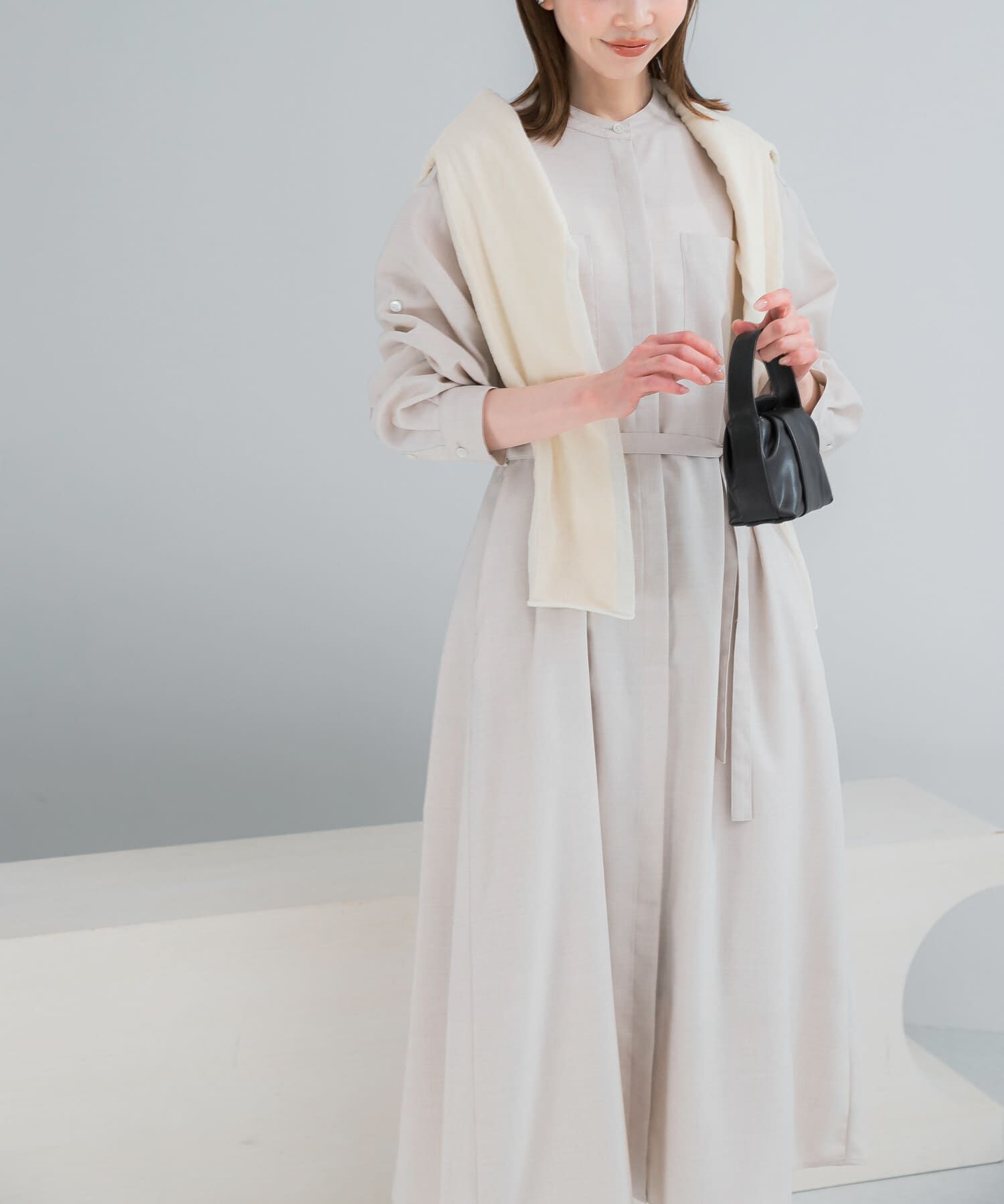 URBAN RESEARCH ROSSO「ウォッシャブルリネンライクシャツワンピース」|ワンピース|