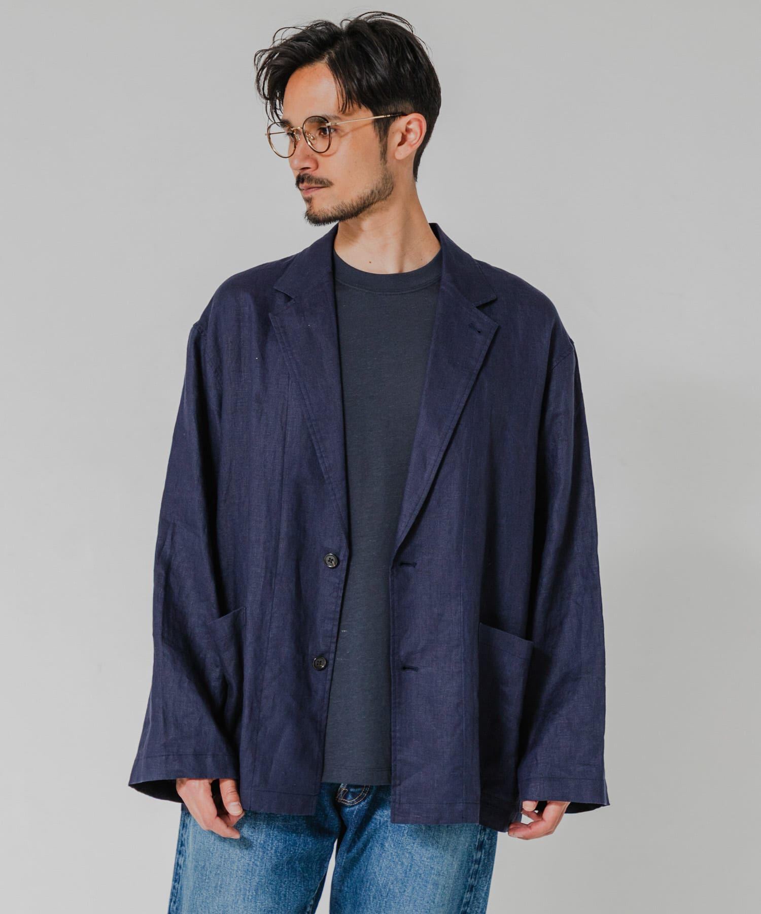URBAN RESEARCH「LINEN SHIRTS JACKET」|その他|ネイビー