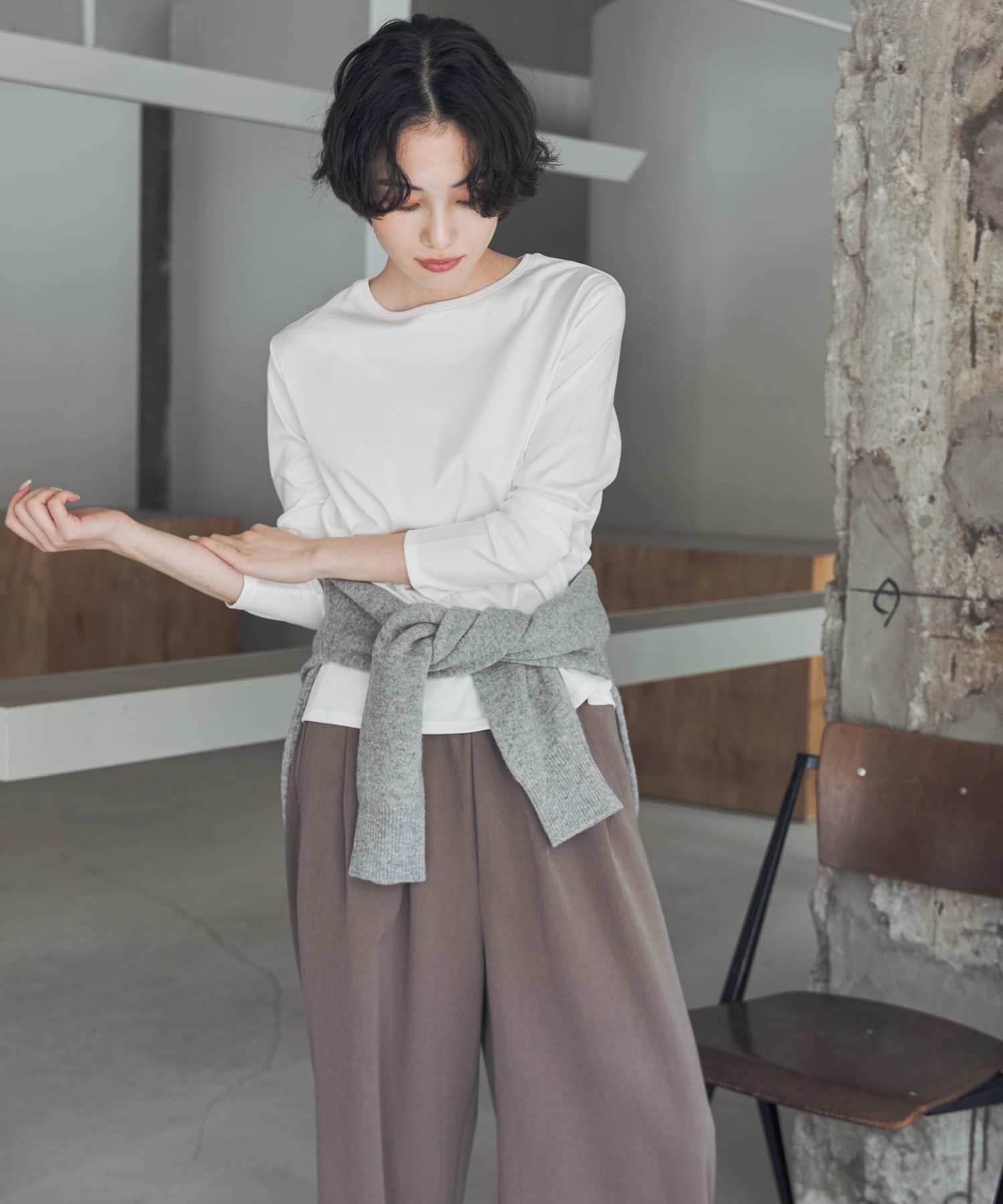 URBAN RESEARCH DOORS「『UVｶｯﾄ/ｲｰｼﾞｰｹｱ/抗菌防臭』『UR TECH』完声ｼﾙｹｯﾄﾛﾝｸﾞ  」|Tシャツ・カットソー|