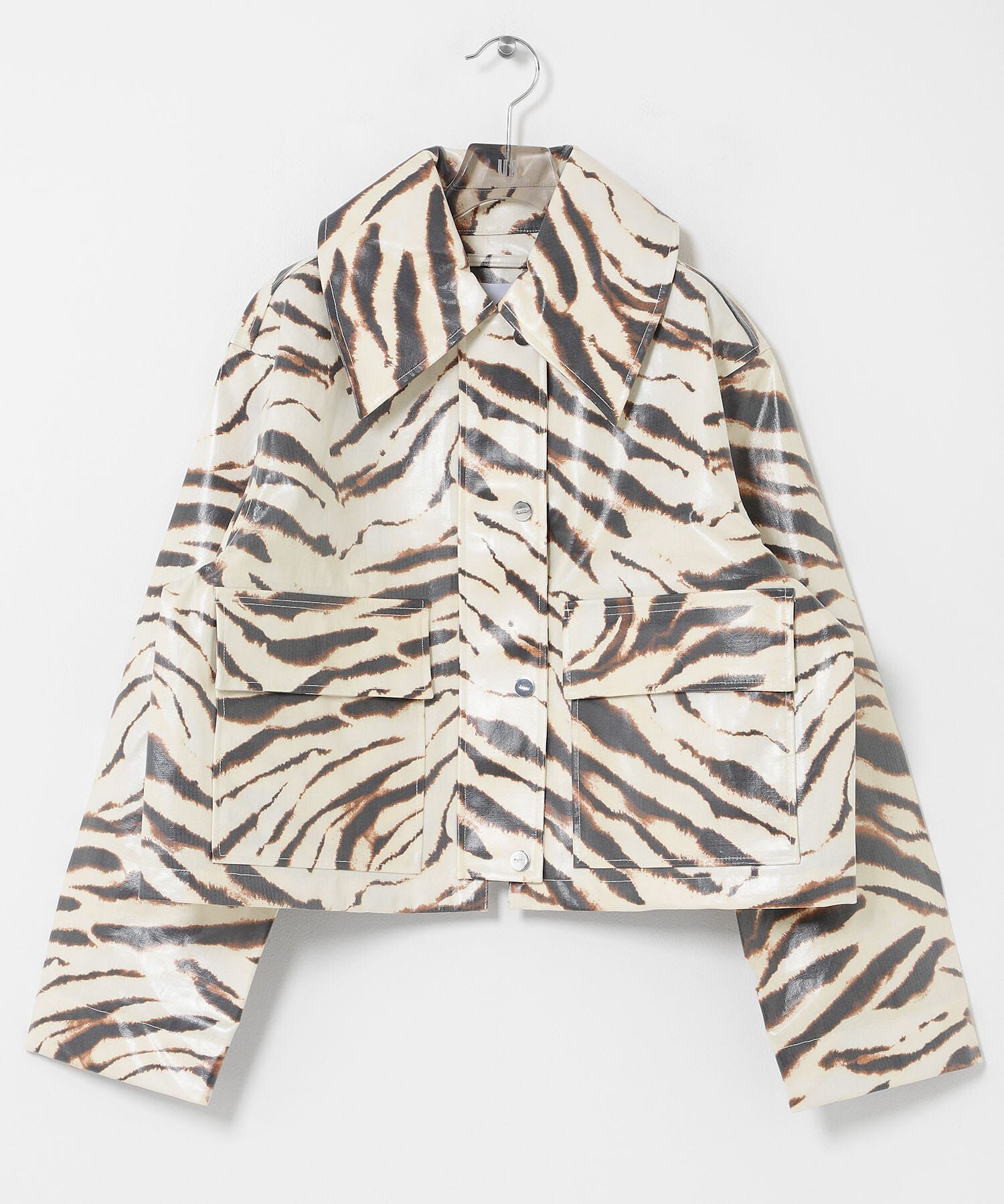 URBAN RESEARCH「GANNI　PRINTED LAMINATED BARN JACKET」|ノーカラーコート|
