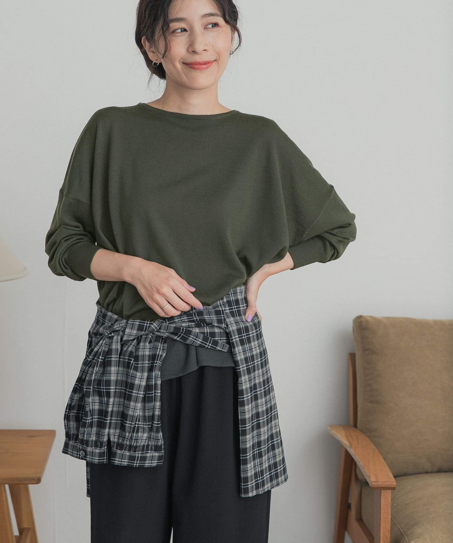 URBAN RESEARCH DOORS「ウォッシャブルウールワイドプルオーバー」|ニット・セーター|