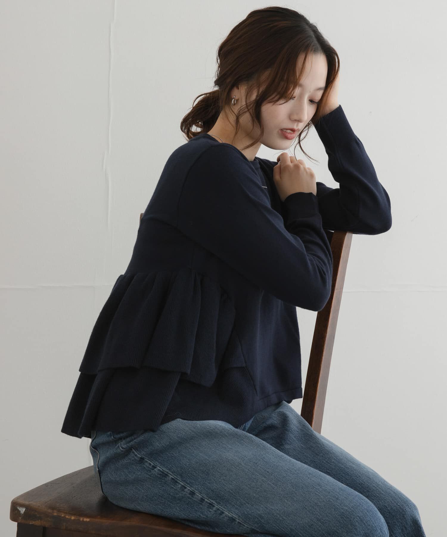 Sonny Label 「『WEB限定』フリルペプラムニットプルオーバー」|ニット・セーター|