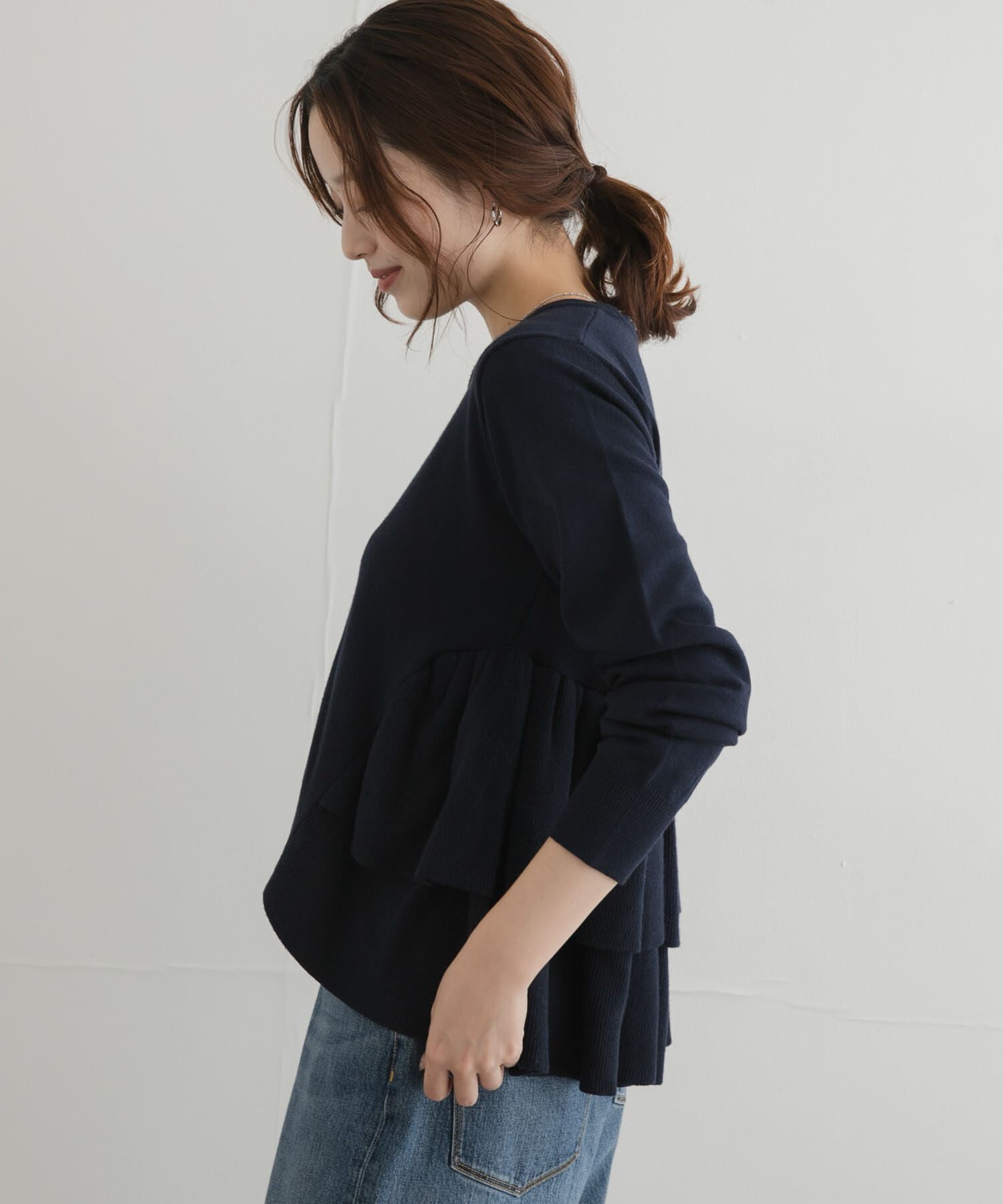 Sonny Label 「『WEB限定』フリルペプラムニットプルオーバー」|ニット・セーター|