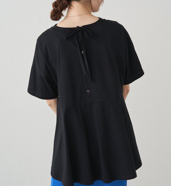  「《リバイバル》【WEB限定/Du noir】バックリボンペプラムTシャツ」|シャツ・ブラウス|