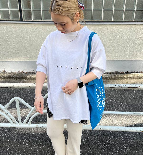  「【＠yns628企画】ロゴ刺繍&times;プリント チュニックTシャツ」|プルオーバー|オフホワイト