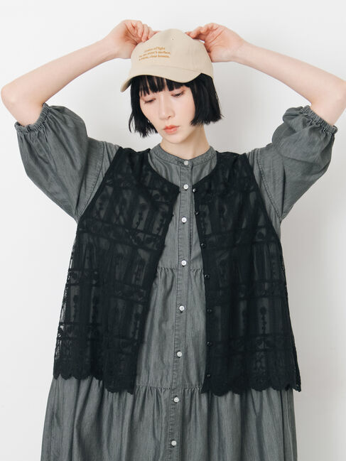 Samansa Mos2「【接触冷感】ライトオンスデニムワンピース」|ワンピース|