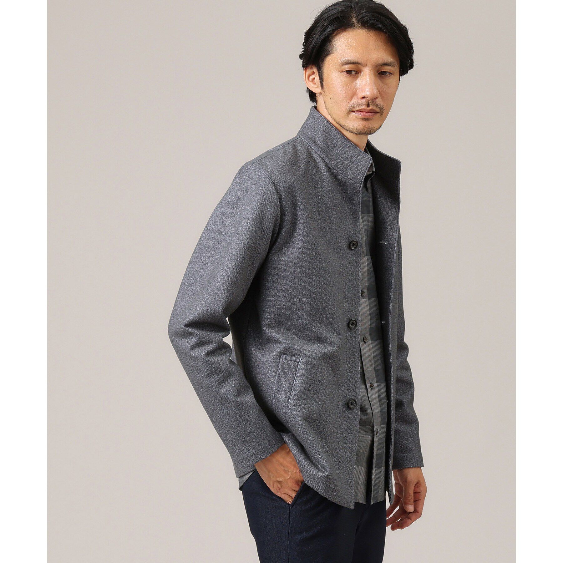 TAKEO KIKUCHI「【DOWN FABRIC】ダウンファブリック スタンドカラーブルゾン」|ブルゾン・スタジャン|