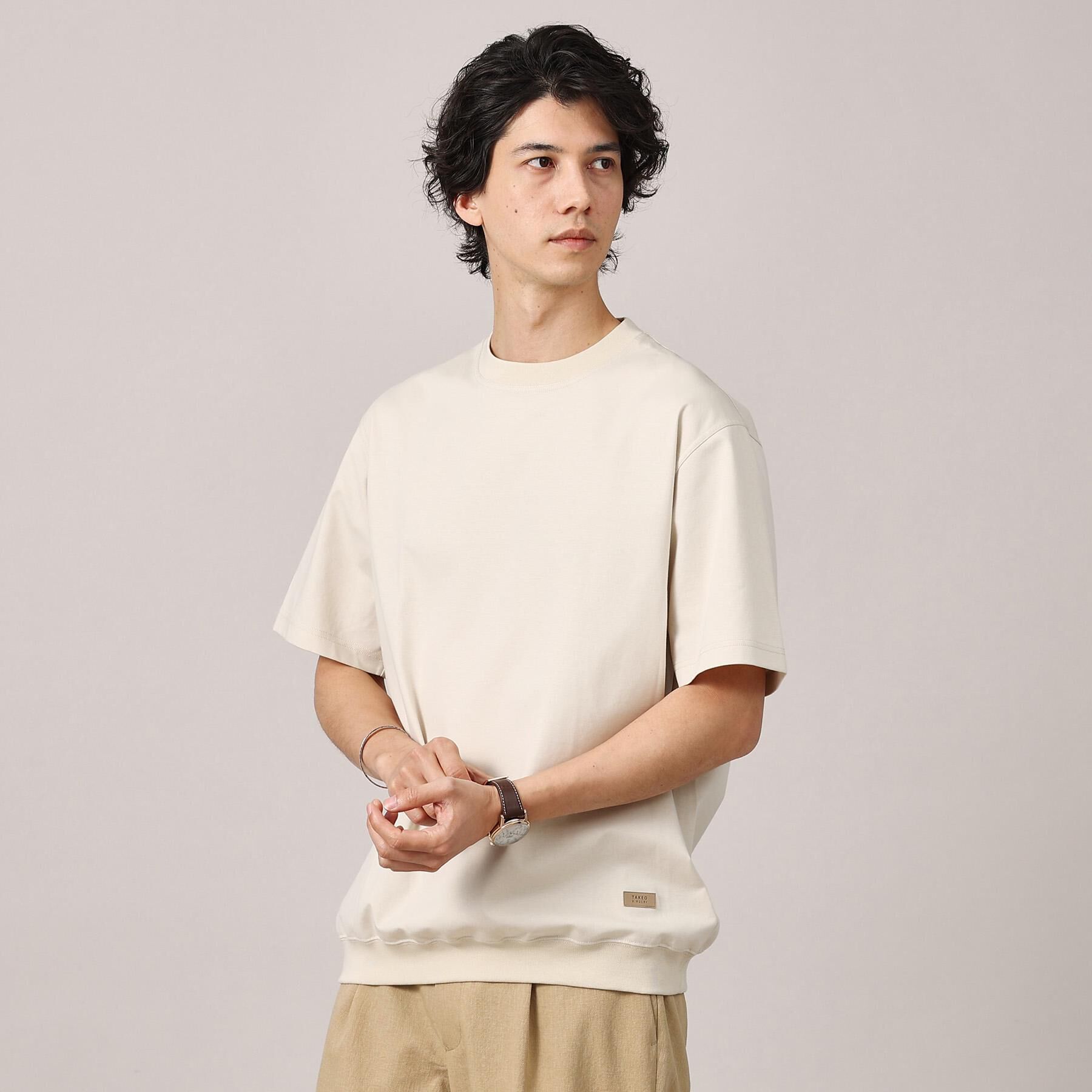 TAKEO KIKUCHI「【抗菌防臭／5サイズ展開】ハイゲージポンチ Tシャツ」|Tシャツ・カットソー|ライトベージュ(05