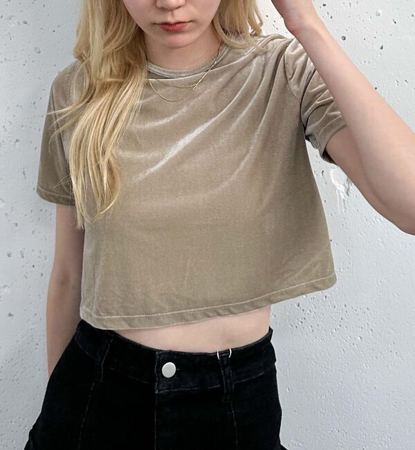 archives「ベロア半袖ＴＯＰＳ」|Tシャツ・カットソー|BEIGE