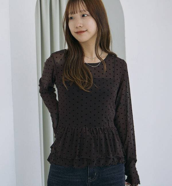 archives「フロッキードットアソートフリルカットＴＯＰＳ」|Tシャツ・カットソー|