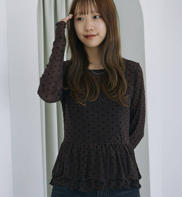 archives「フロッキードットアソートフリルカットＴＯＰＳ」|Tシャツ・カットソー|