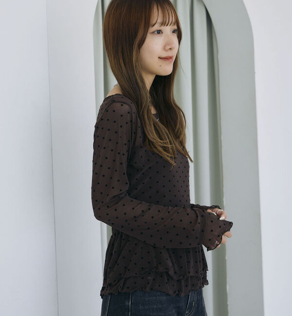 archives「フロッキードットアソートフリルカットＴＯＰＳ」|Tシャツ・カットソー|