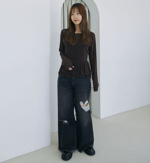 archives「フロッキードットアソートフリルカットＴＯＰＳ」|Tシャツ・カットソー|