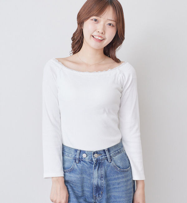 archives「レーストリムカップ付オフショルＴＯＰＳ」|Tシャツ・カットソー|