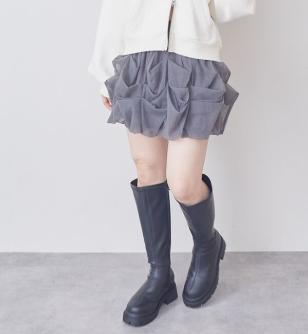 archives「ランダムタックバルーンチュールミニＳＫ」|スカート|CHARCOAL GRAY