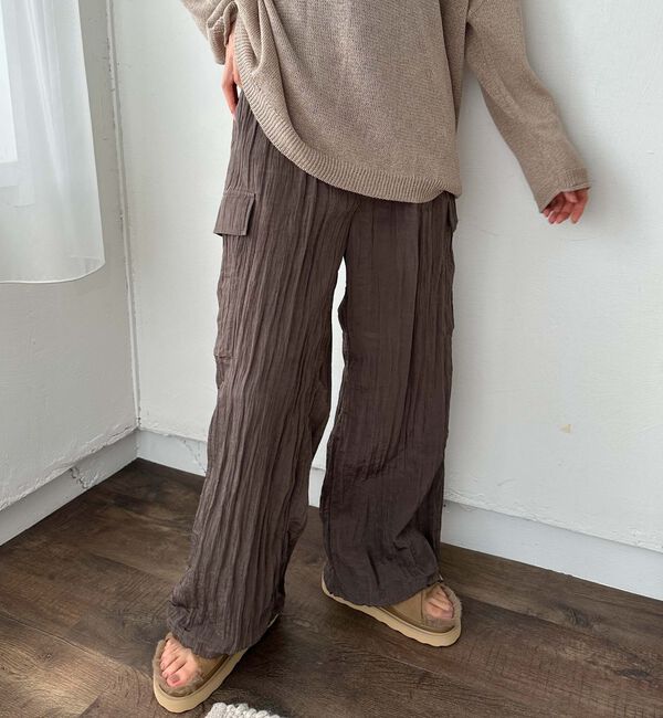 Doux archives「ワッシャーサテンパラシュートパンツ」|その他|CHARCOAL GRAY