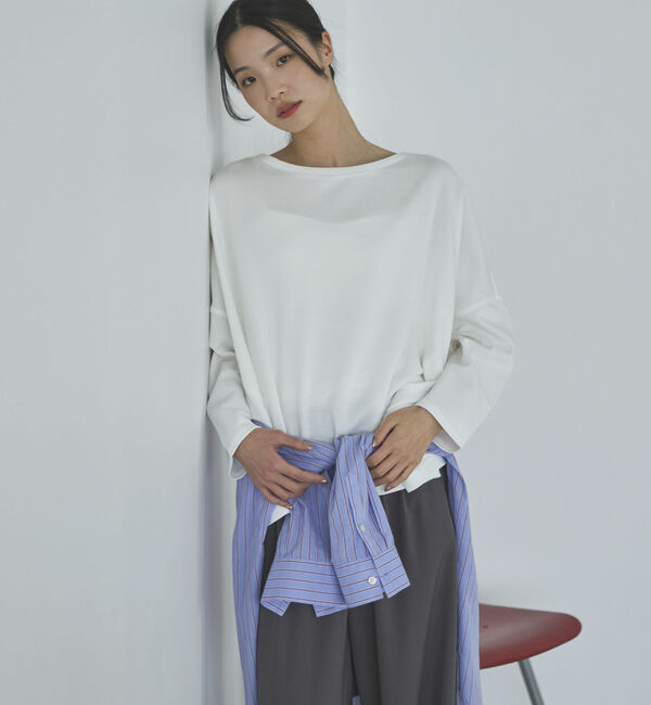Doux archives「ＵＶ加工・吸水速乾ドルマン長袖プルオーバー」|Tシャツ・カットソー|OFF WHITE