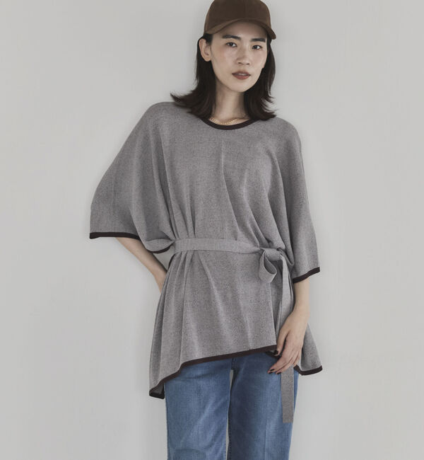 Doux archives「チョーカー付２ＷＡＹポンチョ」|ニット・セーター|MOKU GRAY