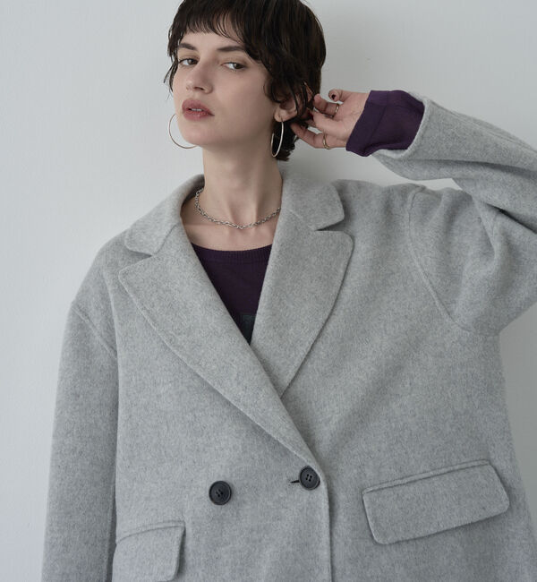 Doux archives「リバージャケットコート」|ダッフルコート|GRAY