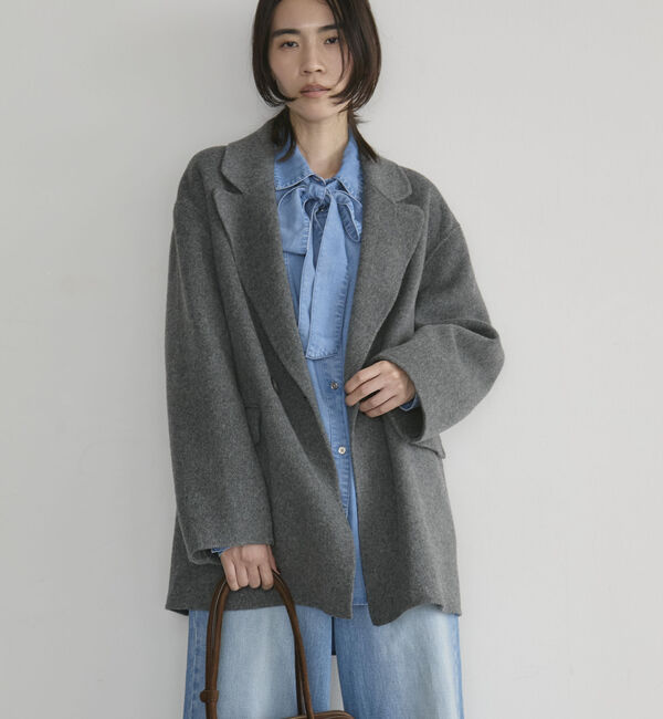 Doux archives「リバージャケットコート」|ダッフルコート|CHARCOAL GRAY
