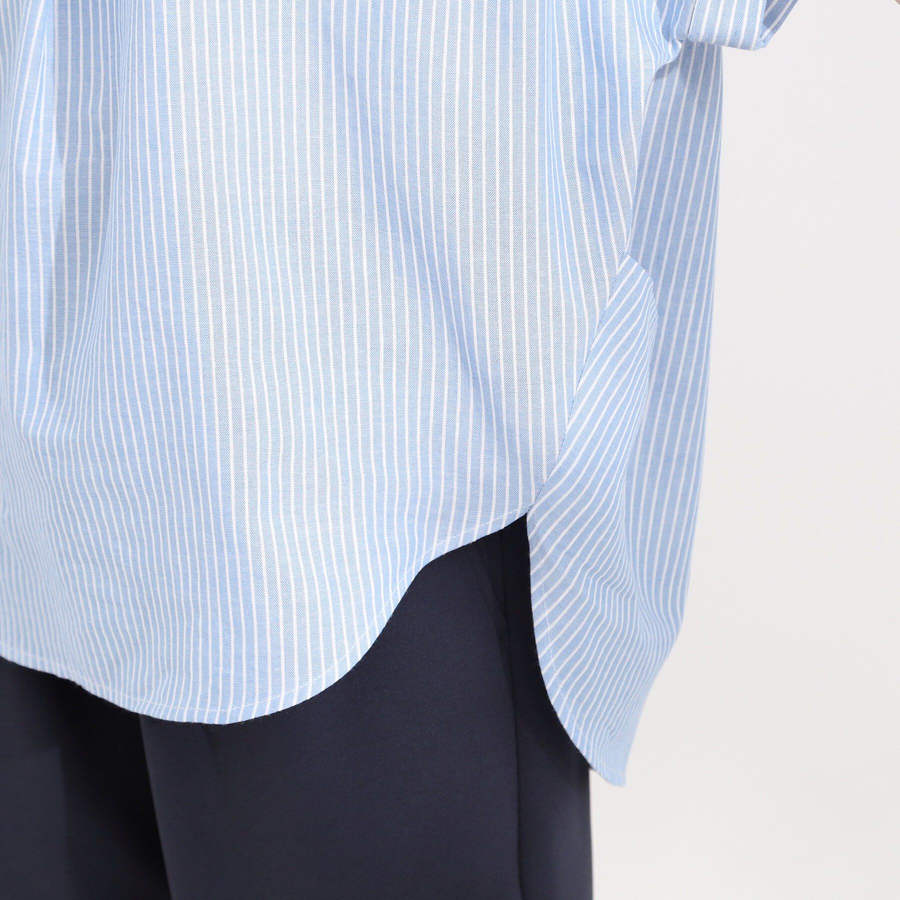 SHOO･LA･RUE「【UV/吸水速乾/抗菌防臭】インせず着られる フレンチリネンスキッパーシャツ」|シャツ・ブラウス|