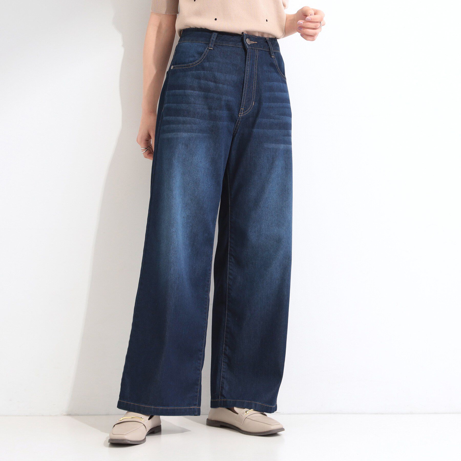 SHOO･LA･RUE「【洗濯機可】軽い着ごこちライトオンスデニムワイドパンツ」|その他|
