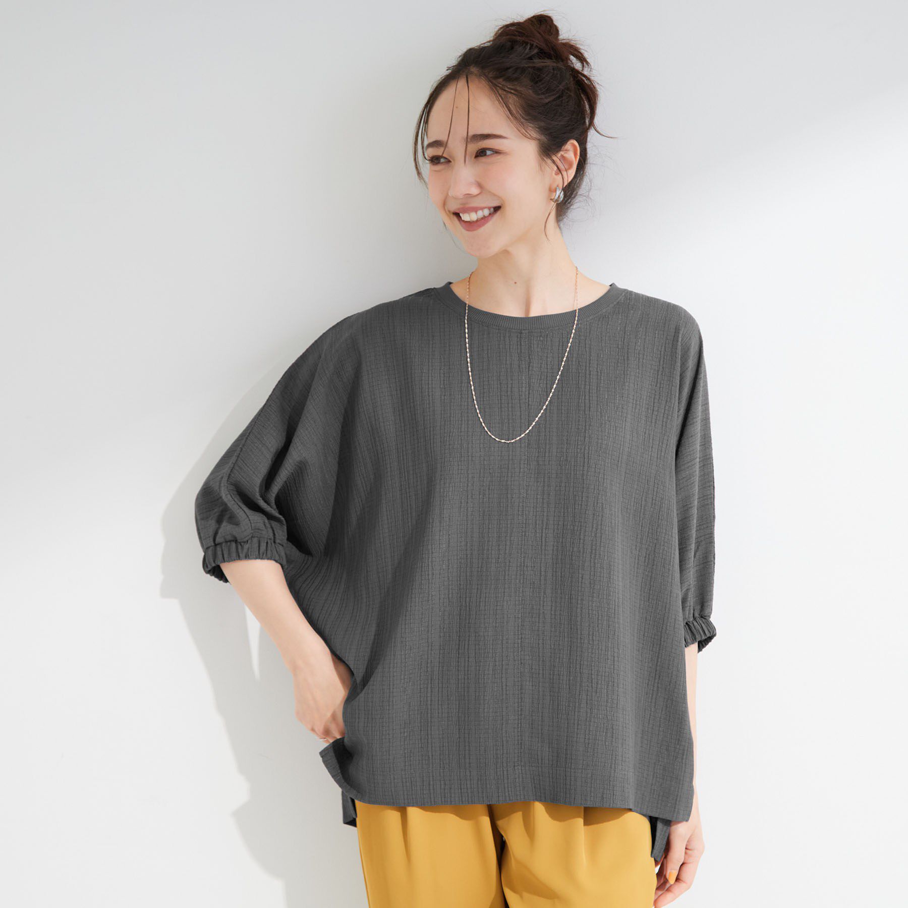 SHOO･LA･RUE「【インせず着られる/洗濯後しわになりにくい】しぼしぼドルマンブラウス」|シャツ・ブラウス|