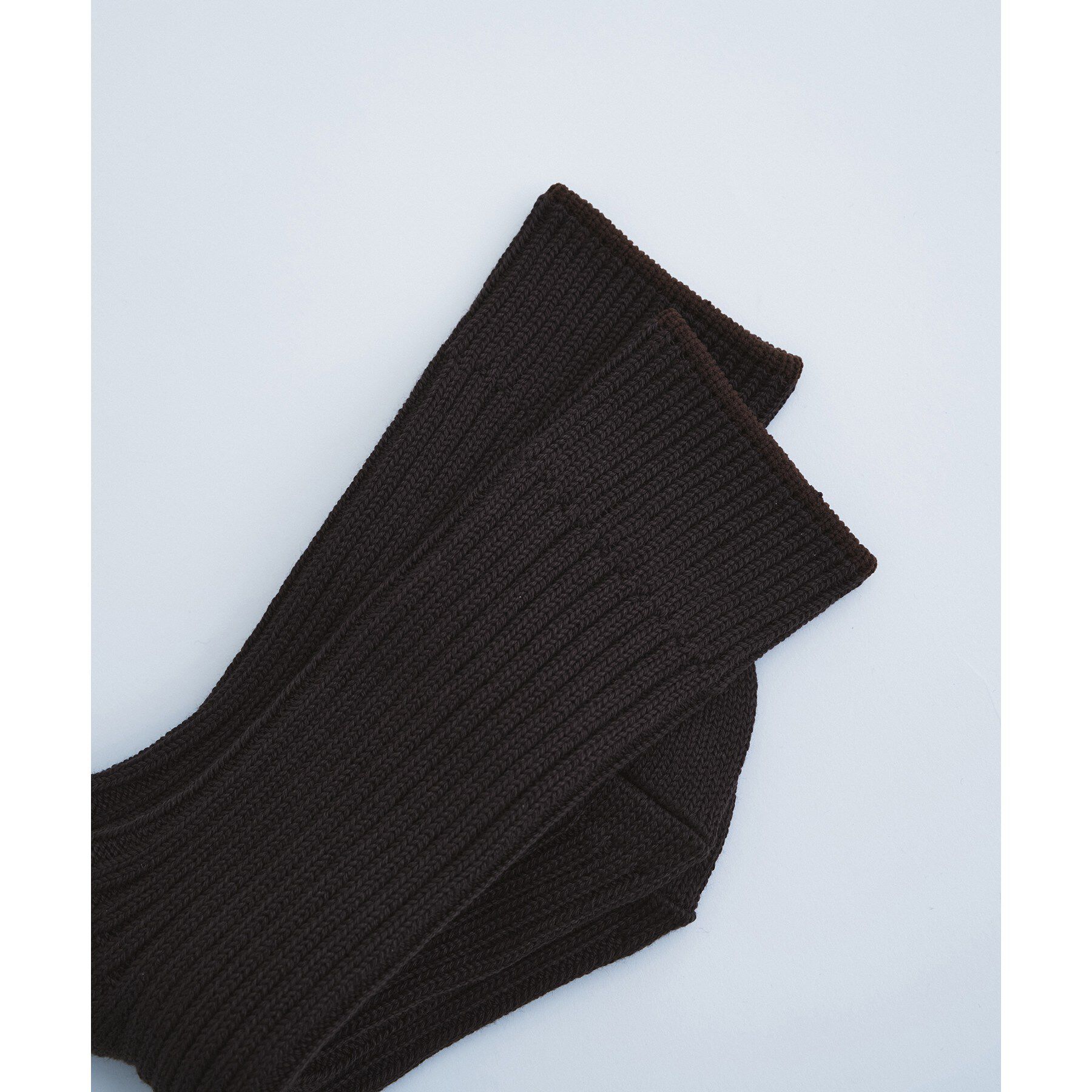 CODE A「piedi nudi｜VOLUME COTTON RIB」|ソックス|ブラウン(043)