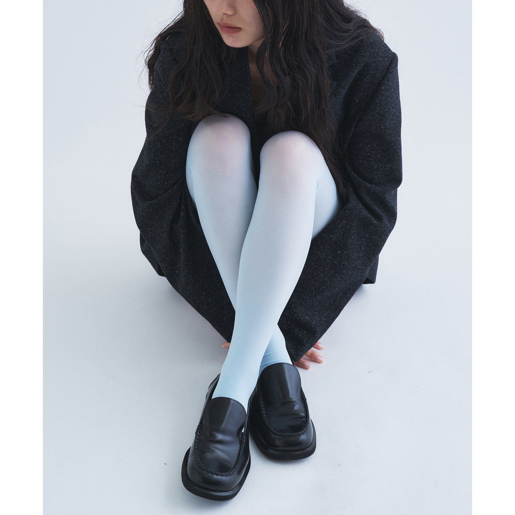 CODE A「piedi nudi*CODE A｜COLOR TIGHTS」|タイツ・ストッキング|サックスブルー(09
