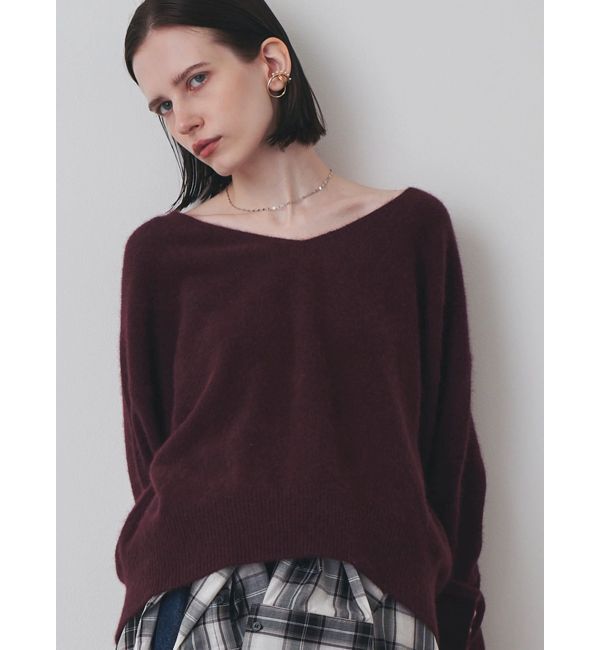 ELENDEEK「FOX WOOL V NECK KT」|ニット・セーター|ボルドー