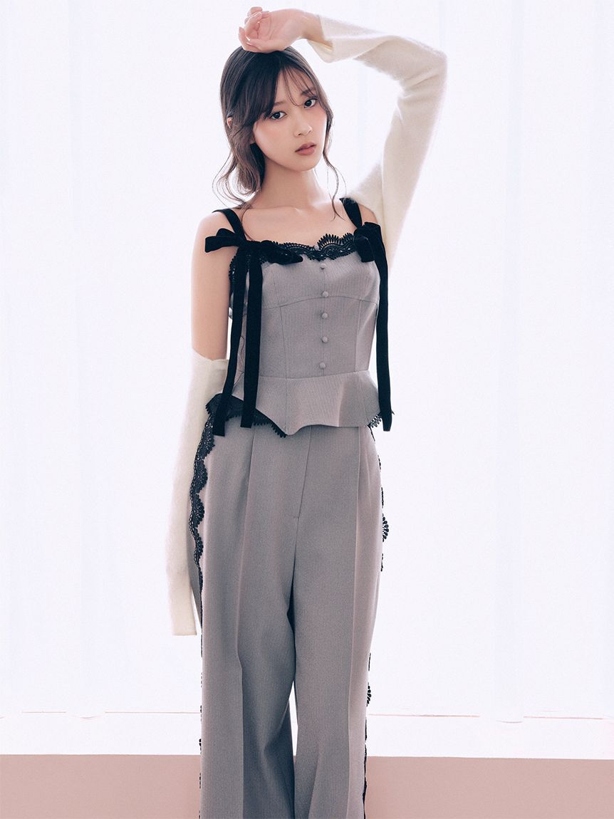 SNIDEL「【セットアップ対応】シンプルタックレーストリムパンツ」|チノ|