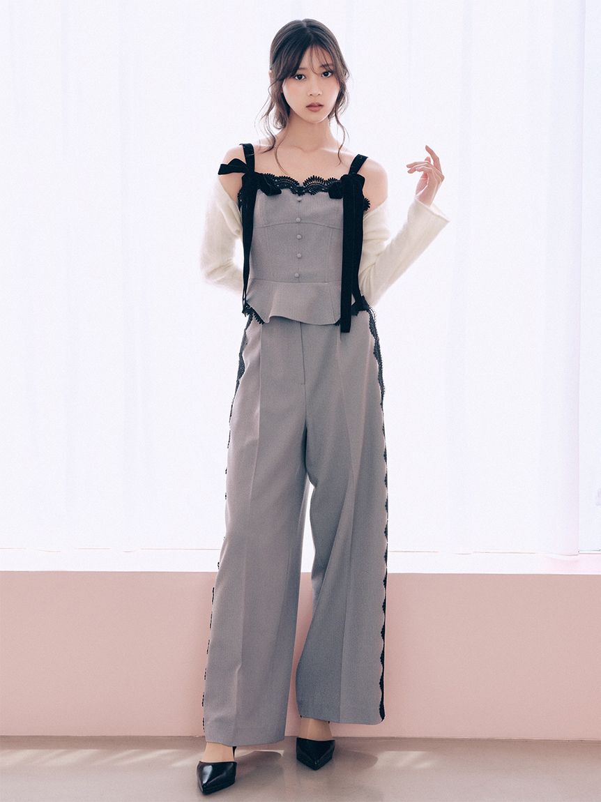SNIDEL「【セットアップ対応】シンプルタックレーストリムパンツ」|チノ|