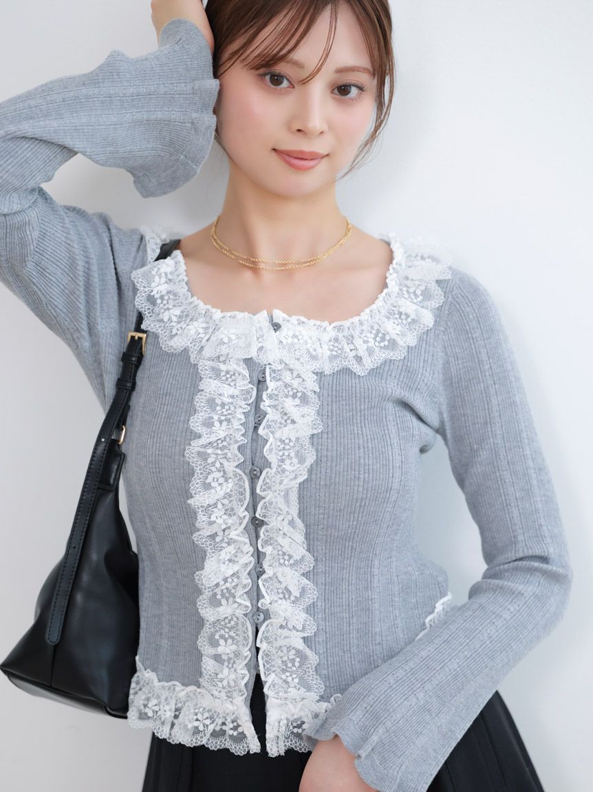 SNIDEL「【ベストセラー/多色展開】フリルニットプルオーバー」|ニット・セーター|
