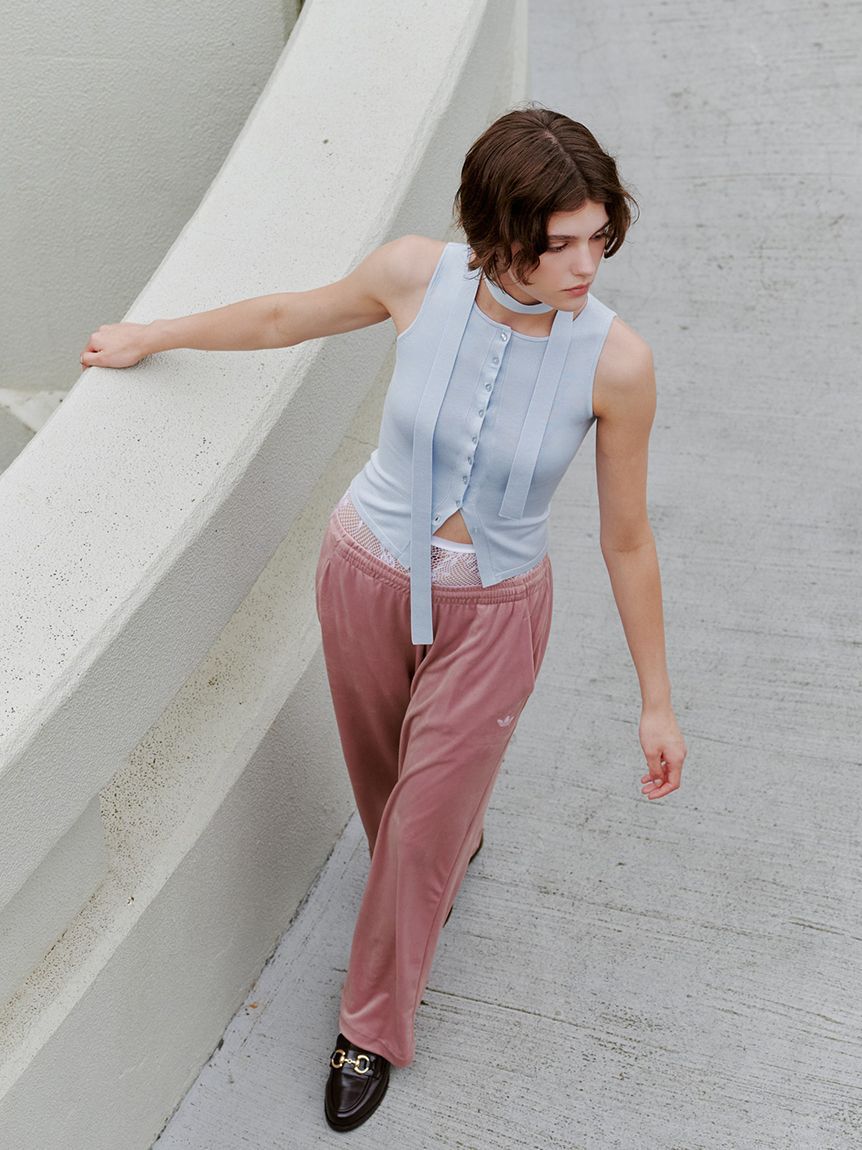 SNIDEL「【adidas Originals】ESS VELOUR PANT /エッセンシャルズ ベロアパンツ」|チノ|