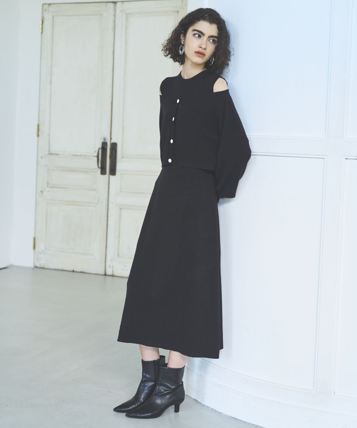 アンドクチュール「アンサンブルニットワンピース」|ワンピース|ブラック