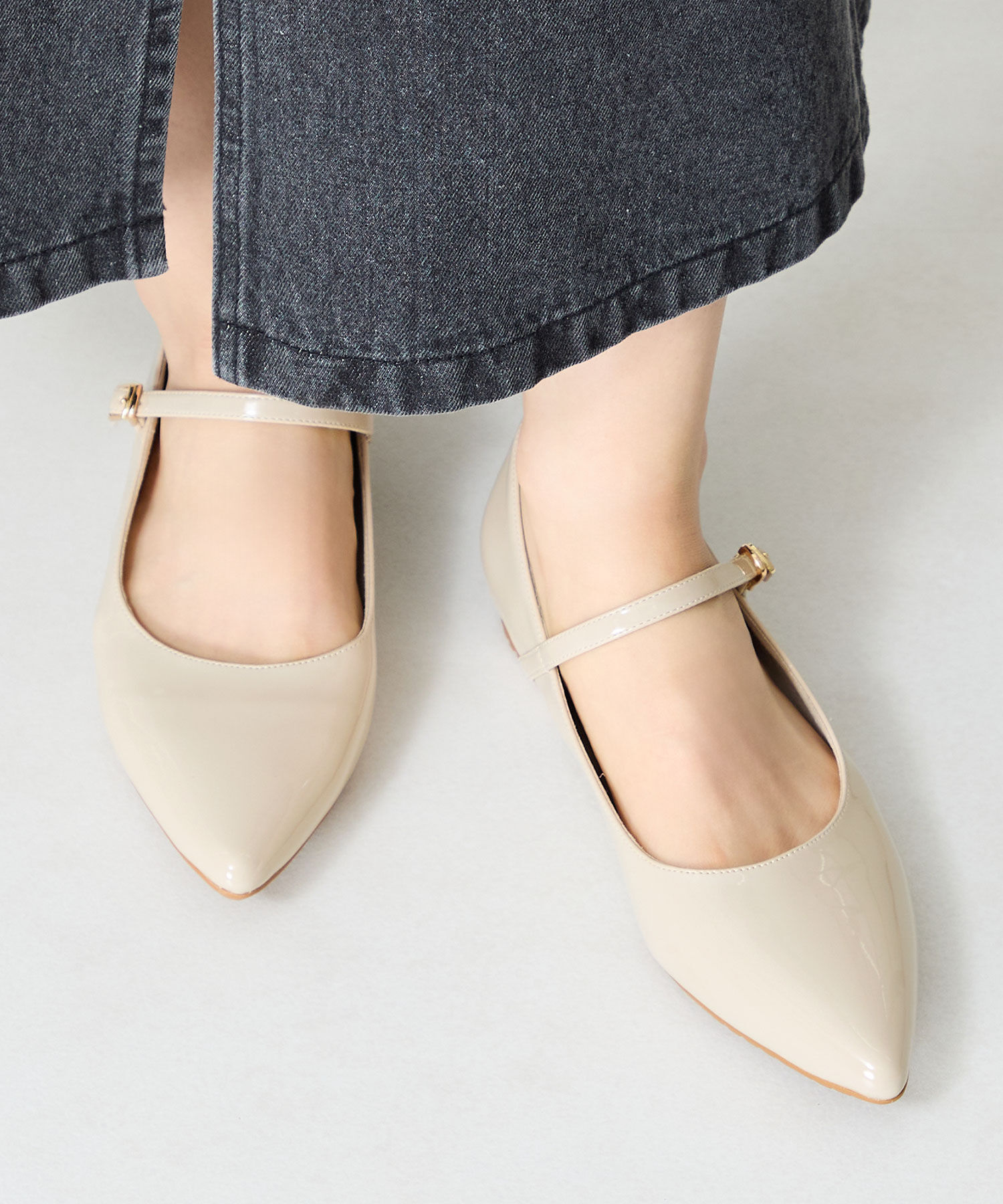 ORiental TRaffic「【 晴雨兼用 】 メリージェーン レイン パンプス /R-1024 ヒール1.7cm クッション ストラップ」|パンプス|BEIGE