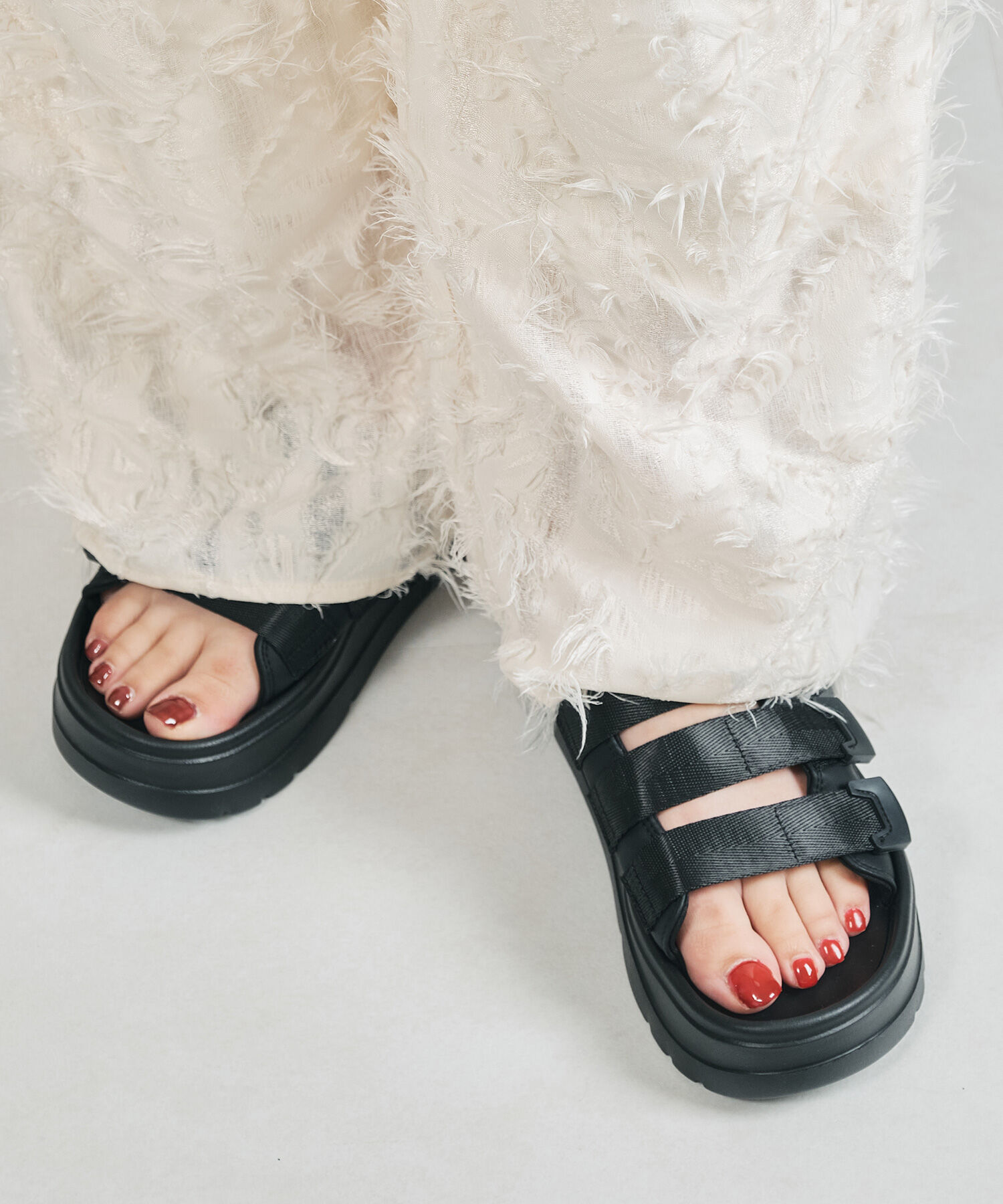 ORiental TRaffic「【Fit meサンダル】3本ベルトスライドサンダル/55209 WEB限定」|サンダル|