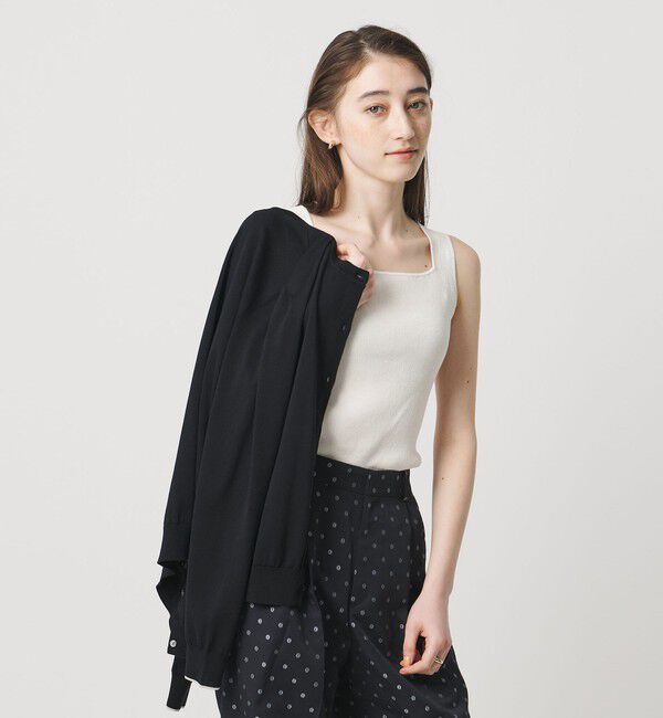 UNITED ARROWS「リブ スクエア キャミソールニット ‐ウォッシャブル‐」|タンクトップ|
