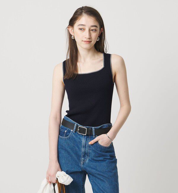 UNITED ARROWS「リブ スクエア キャミソールニット ‐ウォッシャブル‐」|タンクトップ|