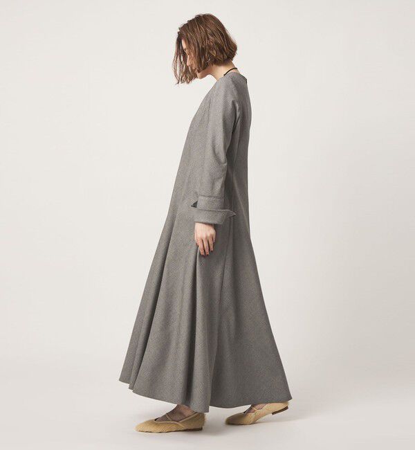conte「＜conte＞シャークスキン Vネック ロングワンピース」|ワンピース|