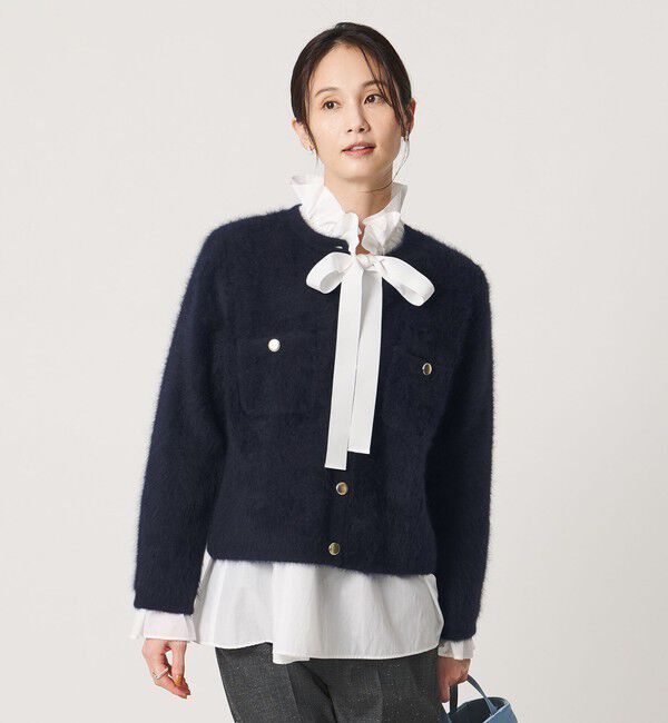 UNITED ARROWS「フォックスカシミヤ クルーネック ジャケット カーディガン」|カーディガン|