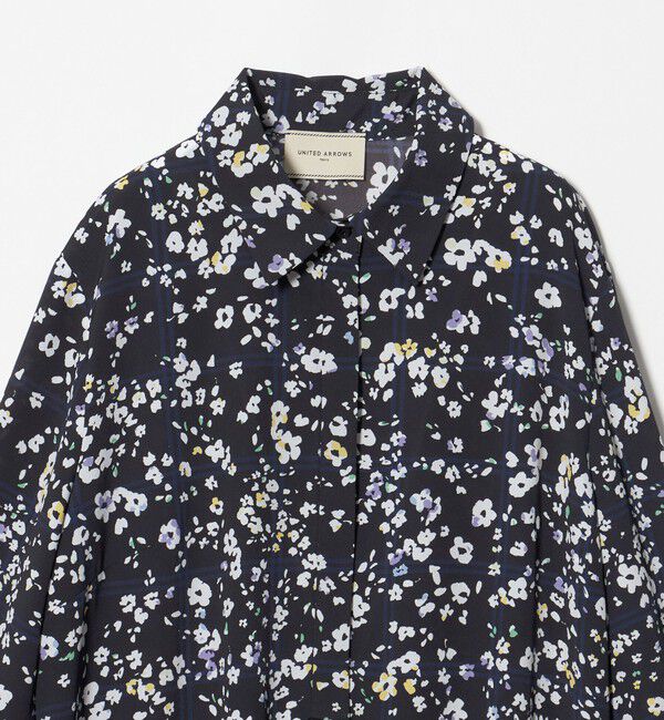 UNITED ARROWS「チェック フラワー プリント ワンピース」|ワンピース|