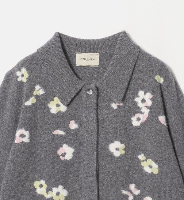 UNITED ARROWS「フラワー ジャガード カーディガン」|カーディガン|