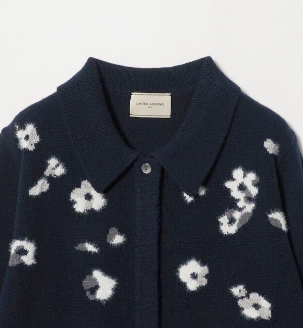 UNITED ARROWS「フラワー ジャガード カーディガン」|カーディガン|