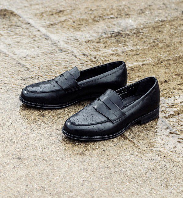 UNITED ARROWS green label relaxing「GLR ハッスイ スムース フレンチ ローファー -撥水-」|ローファー|BLACK